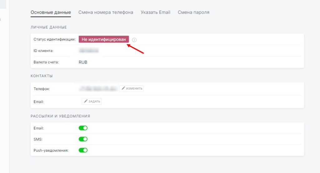 Статус идентификации в БК Pari Статус идентификации в БК Pari