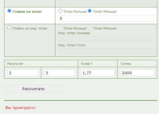 Тотал меньше 5 (ТМ 5) в ставках на спорт