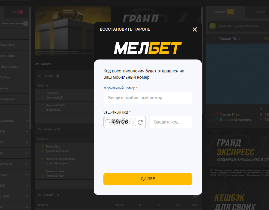 Восстановление пароля на официальном сайте БК Melbet Восстановление пароля на официальном сайте БК Melbet