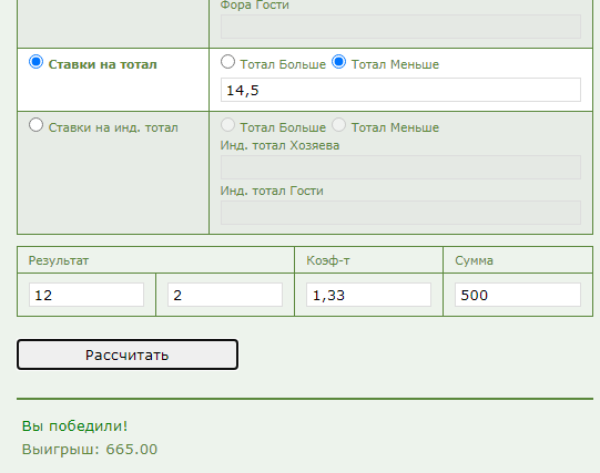 Тотал меньше 14,5 (ТМ 14,5) в ставках на спорт