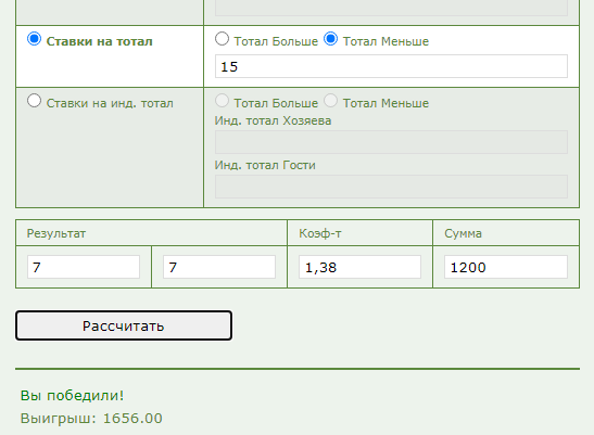 Тотал меньше 15 (ТМ 15) в ставках на спорт