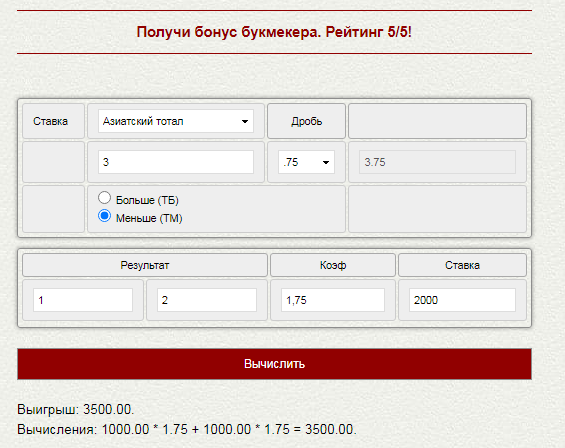 Тотал меньше 3,75 (ТМ 3,75) в ставках на спорт