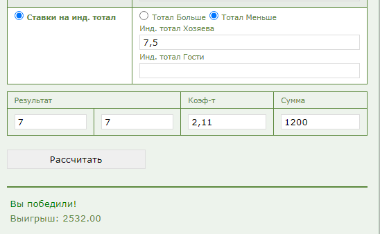 Индивидуальный тотал 1 меньше 7.5 (ИТМ1 7,5) в ставках на спорт
