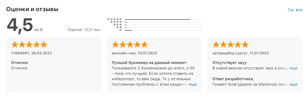 Оценки и отзывы о приложении BetBoom на iOS Оценки и отзывы о приложении BetBoom на iOS