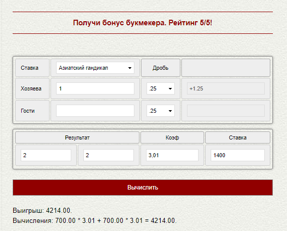 Фора 1 (+1,25) в ставках на спорт Фора 1 (+1,25) в ставках на спорт