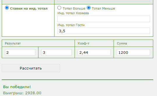 Индивидуальный тотал 2 меньше 3.5 (ИТМ2 3,5) в ставках на спорт