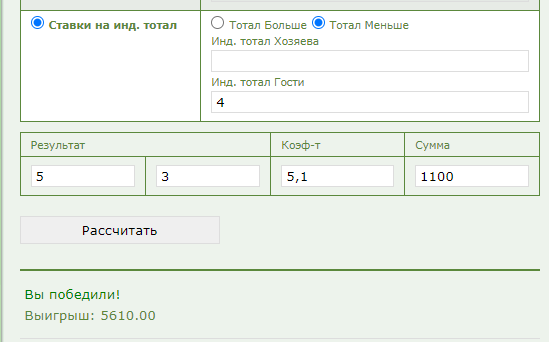Индивидуальный тотал 2 меньше 4 (ИТМ2 4) в ставках на спорт
