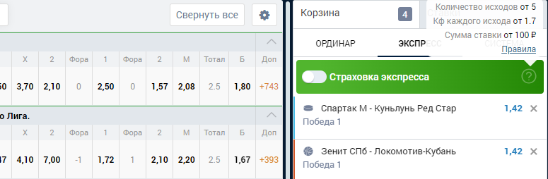 Преимущества и недостатки экспресс-ставок в БК Зенит Преимущества и недостатки экспресс-ставок в БК Зенит