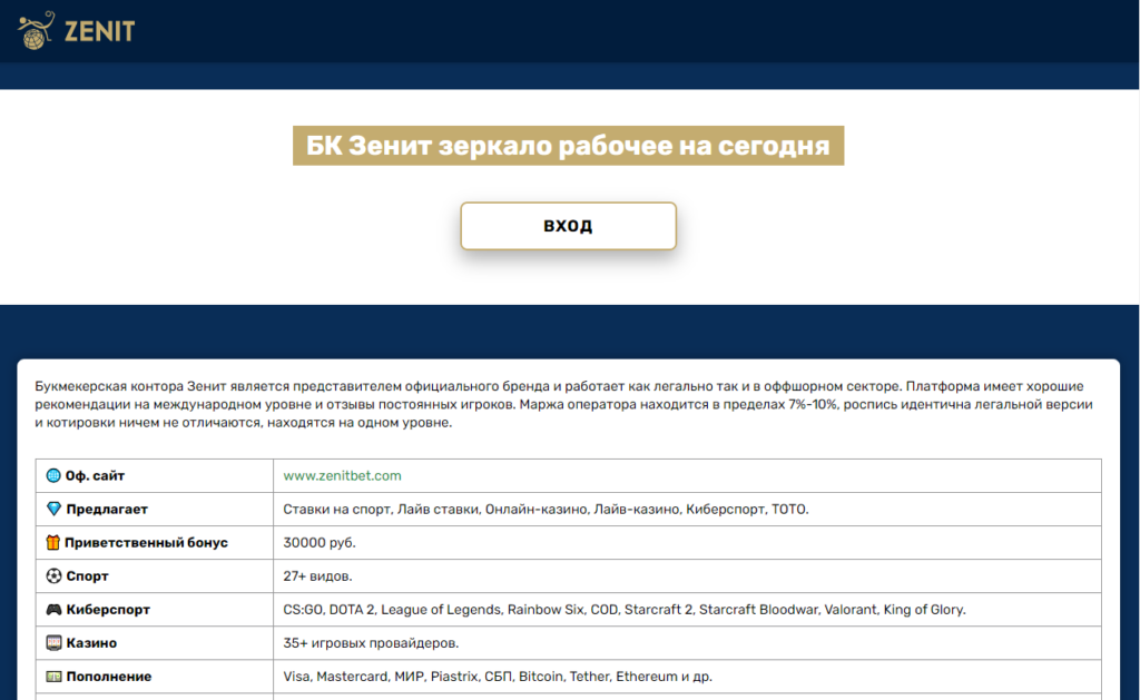 Тотализатор Зенит Тотализатор Зенит