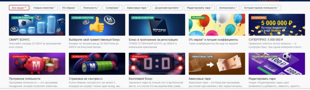 Бонусы в БК Marathonbet Бонусы в БК Marathonbet