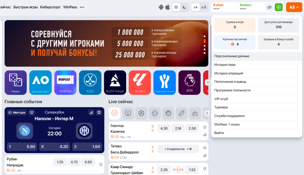 Узнать свой номер игрового счета Winline Узнать свой номер игрового счета Winline