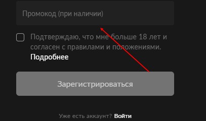 Поле для ввода промокода BetBoom Поле для ввода промокода BetBoom
