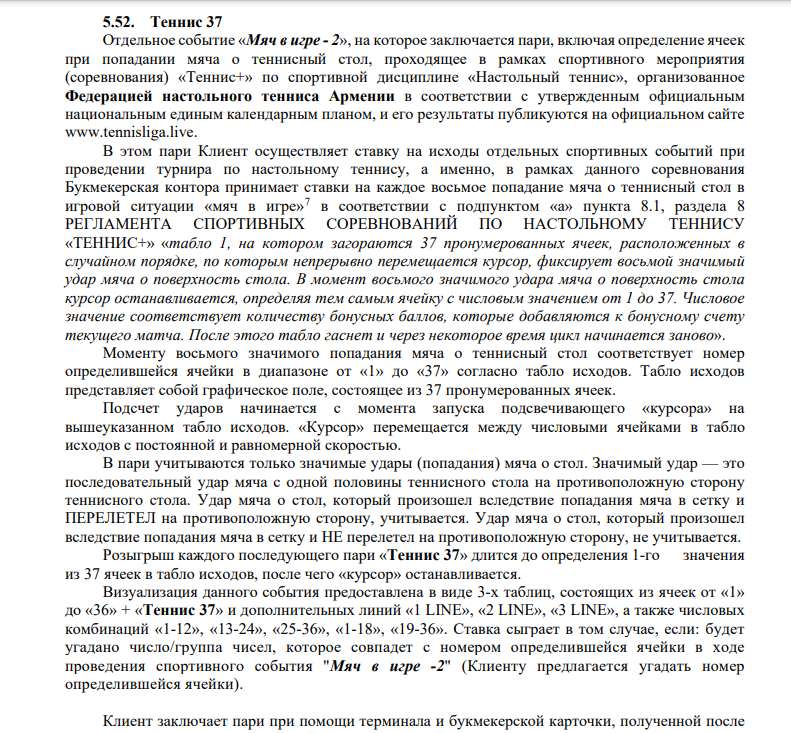 Правила игры Теннис 37 в Бетбум Правила игры Теннис 37 в Бетбум